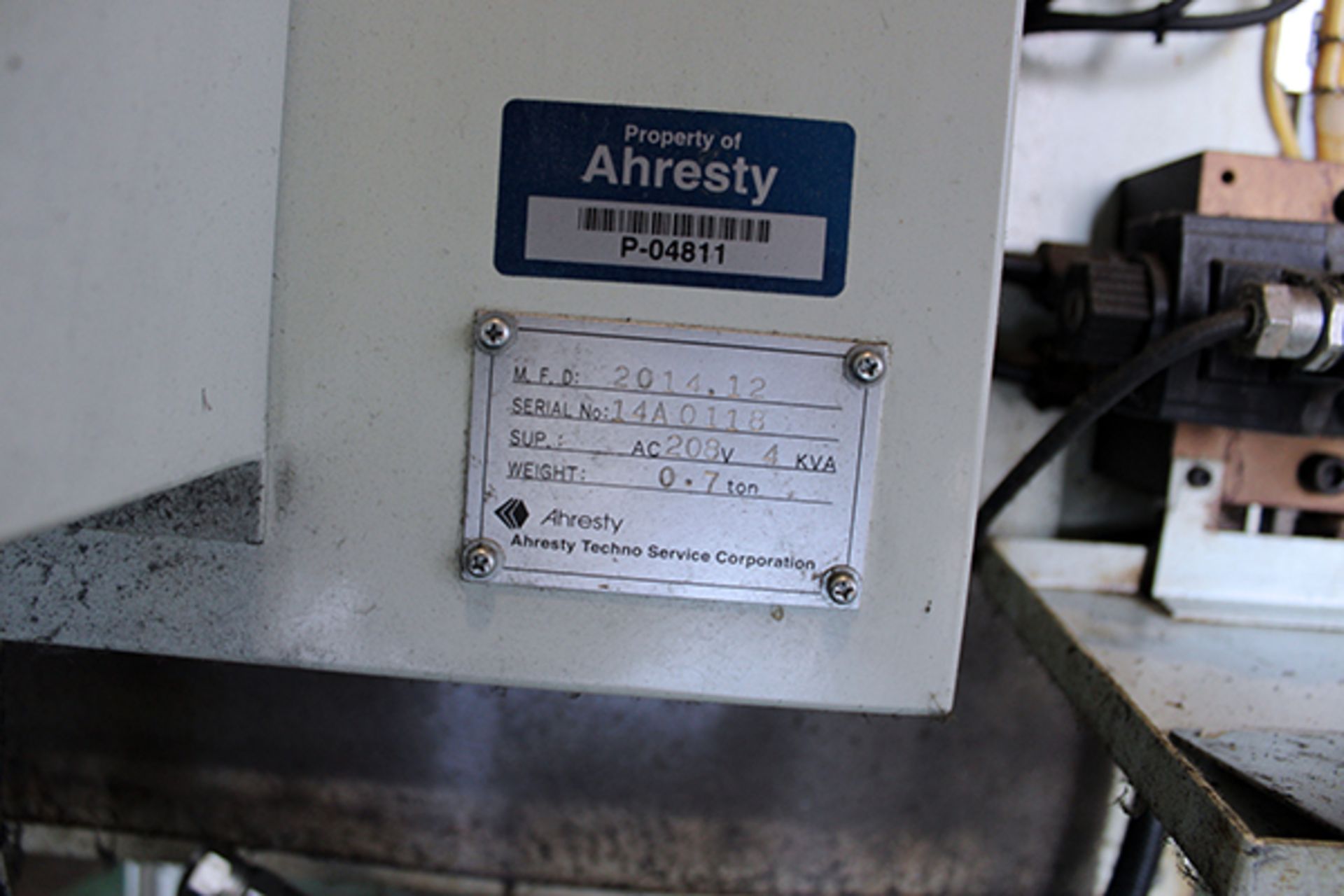 Ahresty 0.7 Ton Quality Assurance Machine (2014) - Image 12 of 12