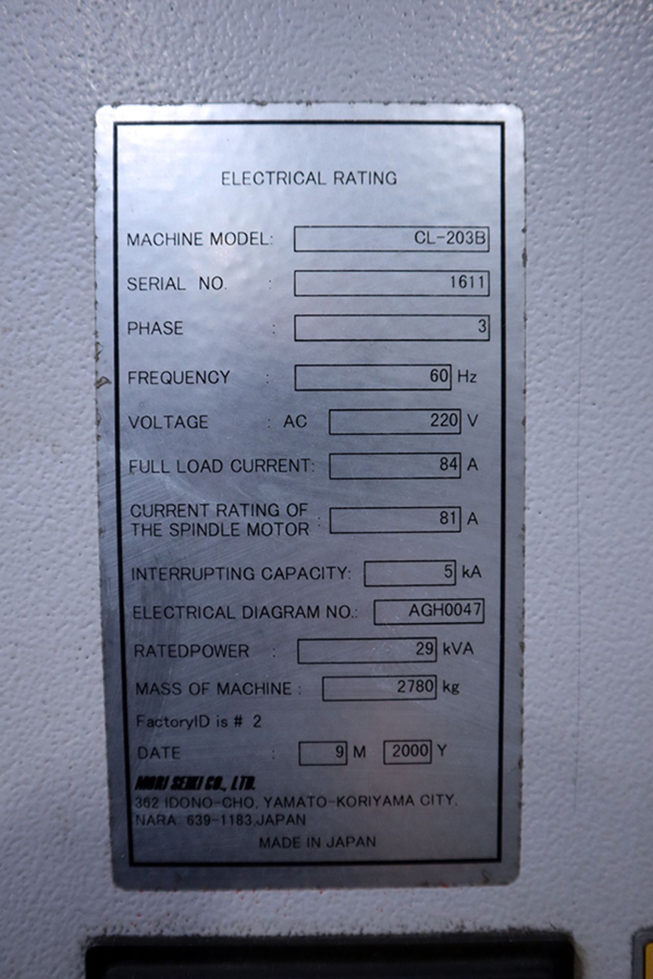 Mori-Seiki CL-203B CNC Lathe (2000) - Image 19 of 19