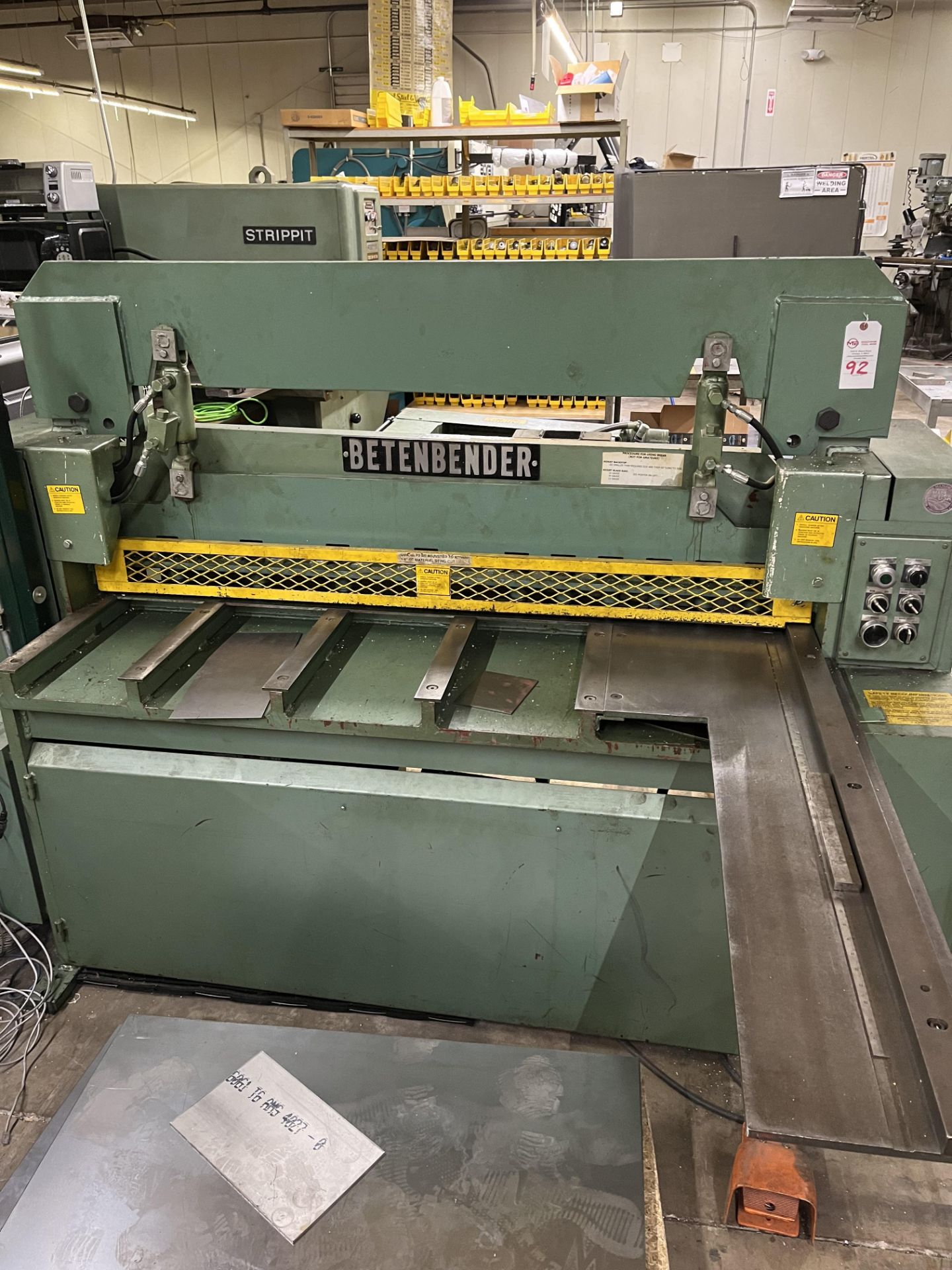 10 ga. x 5' Betenbender Mechanical Shear - Image 3 of 13