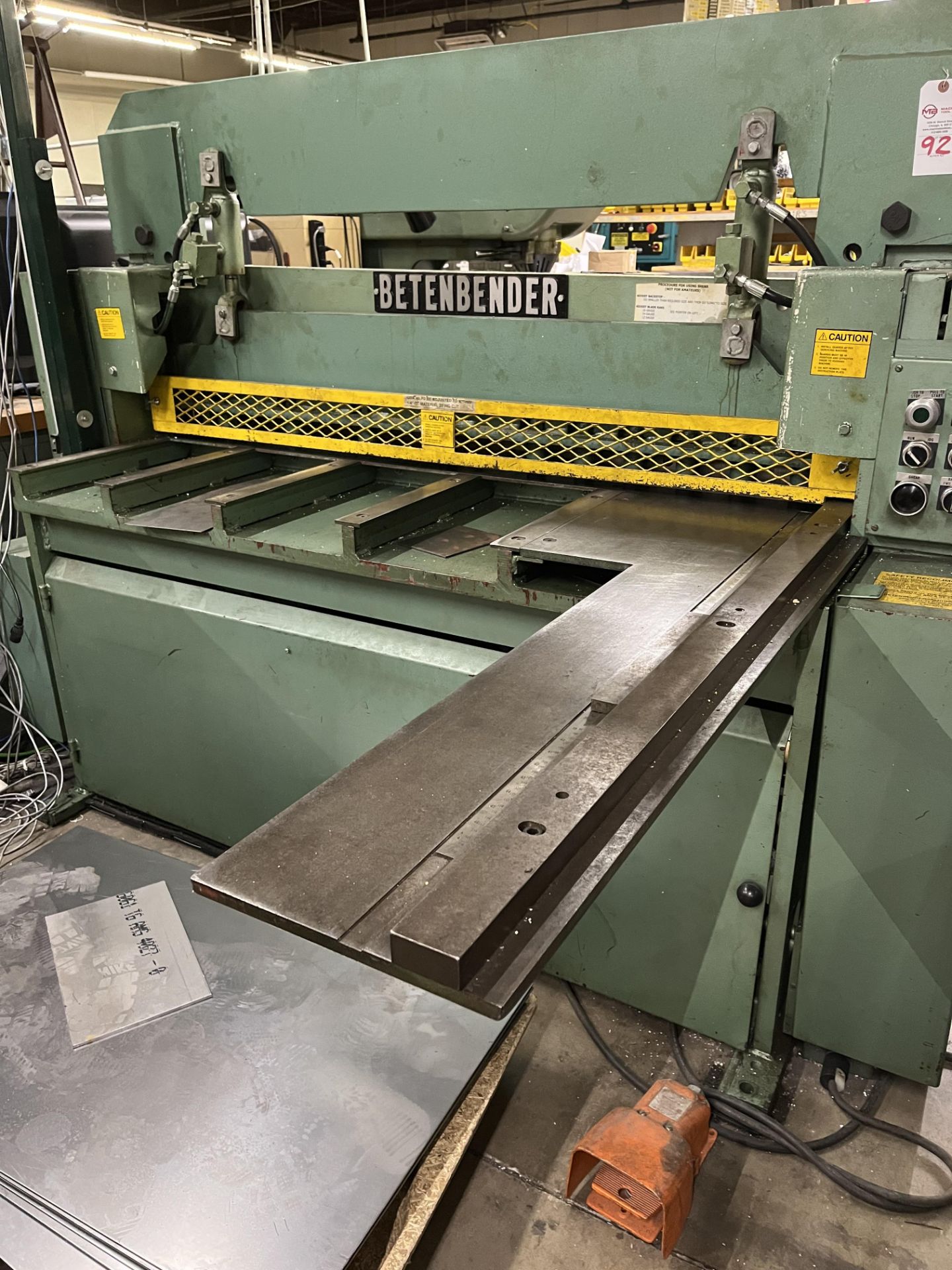 10 ga. x 5' Betenbender Mechanical Shear - Image 4 of 13