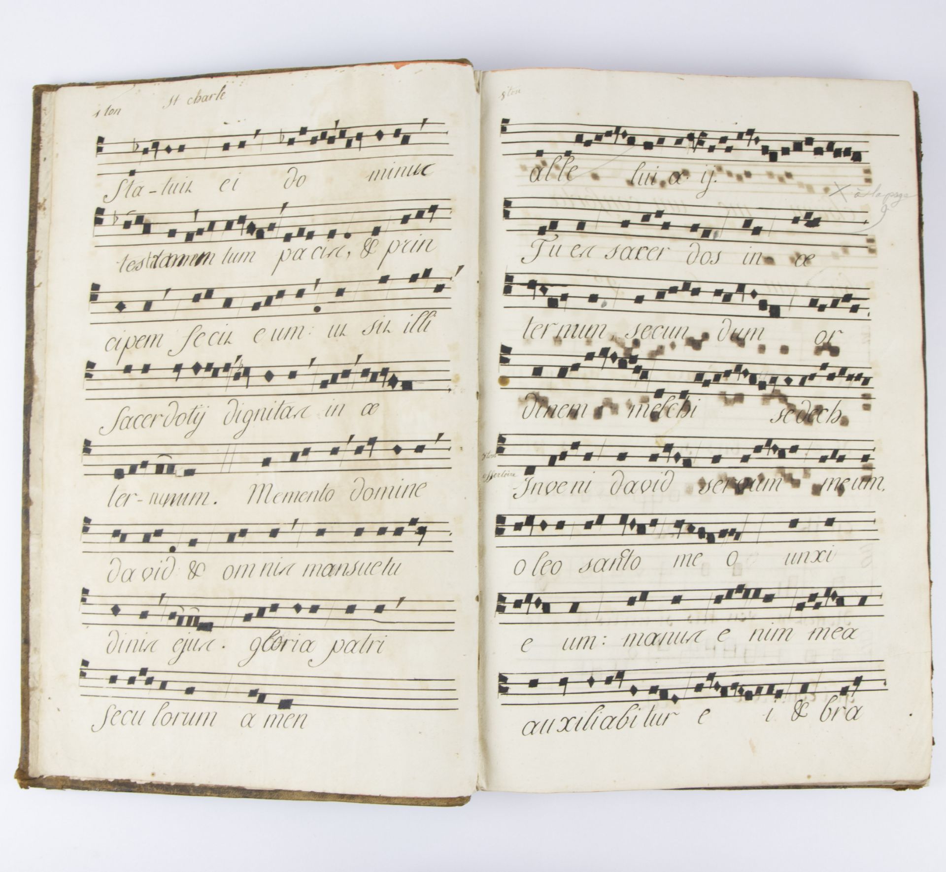 18th century hymnal Antiphonarium French handwritten