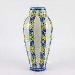 Art Deco craquelé vase Boch Keramis, marked