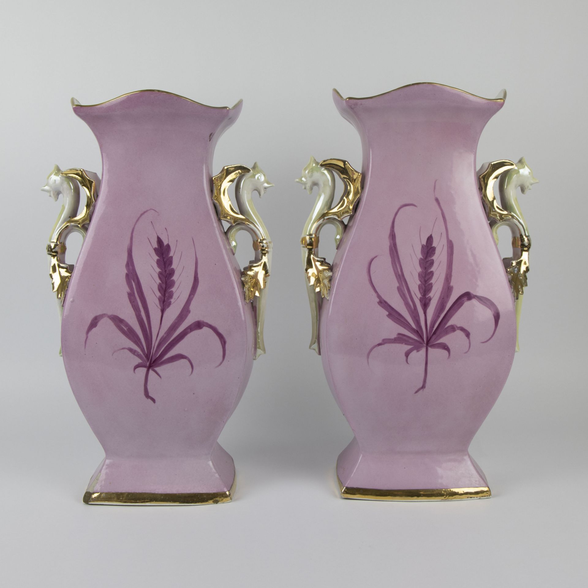 Pair of hand-painted 19th century vases Vieux Paris - Bild 5 aus 9