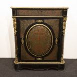 One-door Napoleon III Boulle cabinet with copper and tortoiseshell inlays