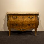 French Louis XV Style dresser with bronze decorations and marble top