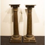 2 wooden Corinthian columns with akant leaves