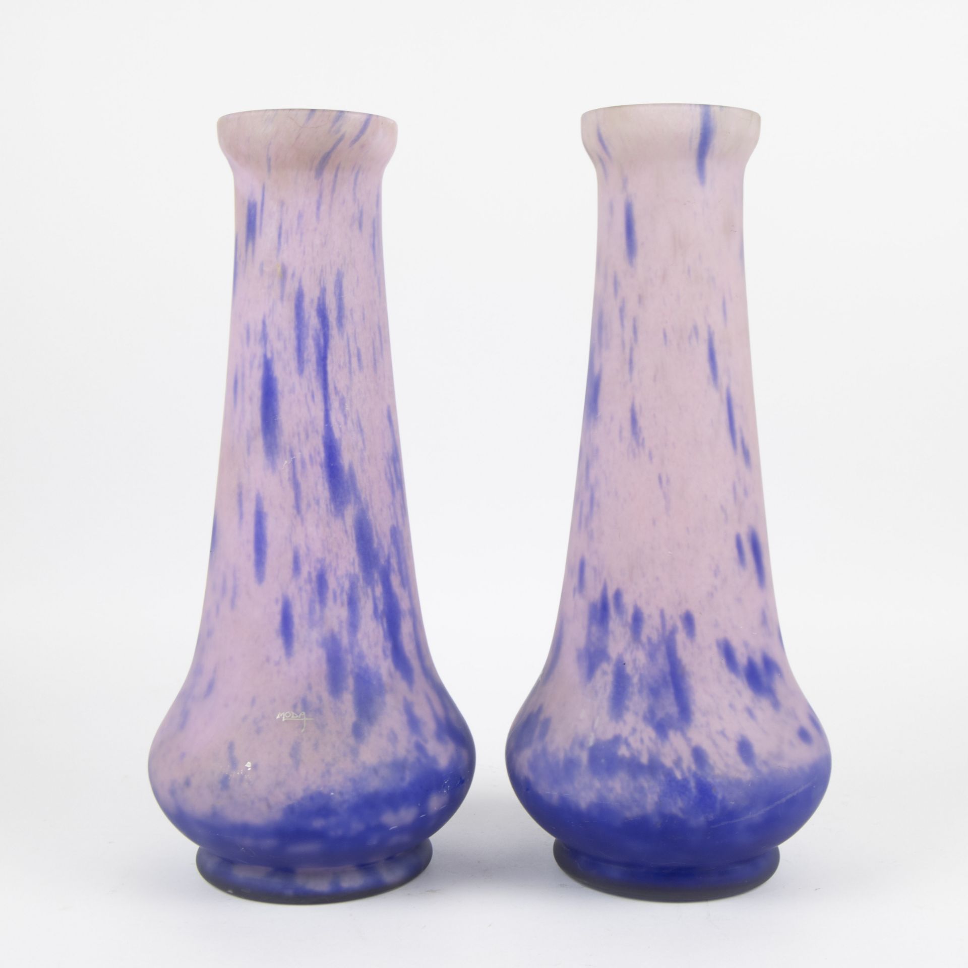 Couple of Daum vases in glass paste. - Bild 3 aus 7