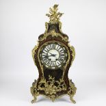Large Napoleon III period clock in bronze and Boulle inlay, signed THURET Paris.