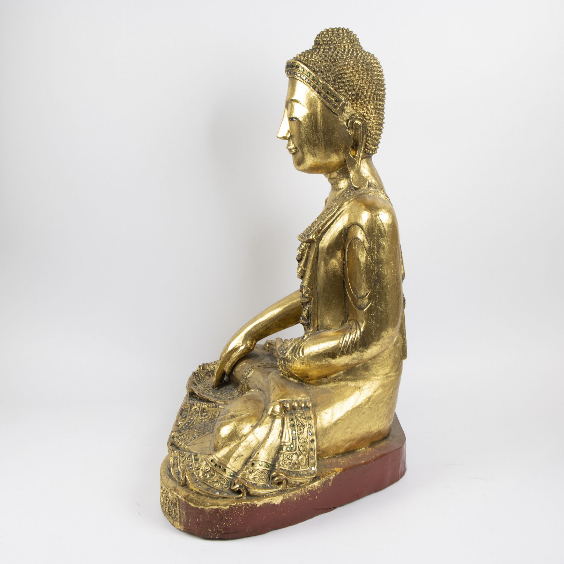 Thai buddha gilded wood - Bild 3 aus 5