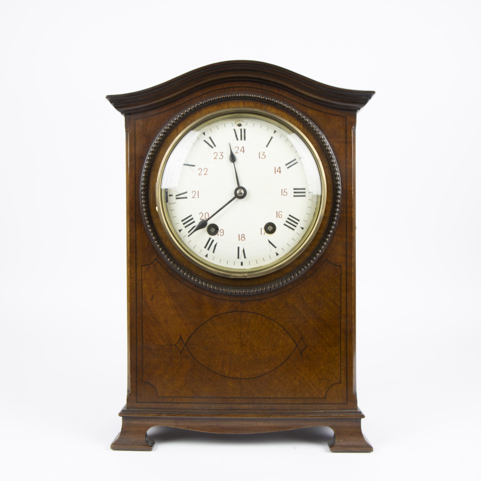 English mahogany table clock