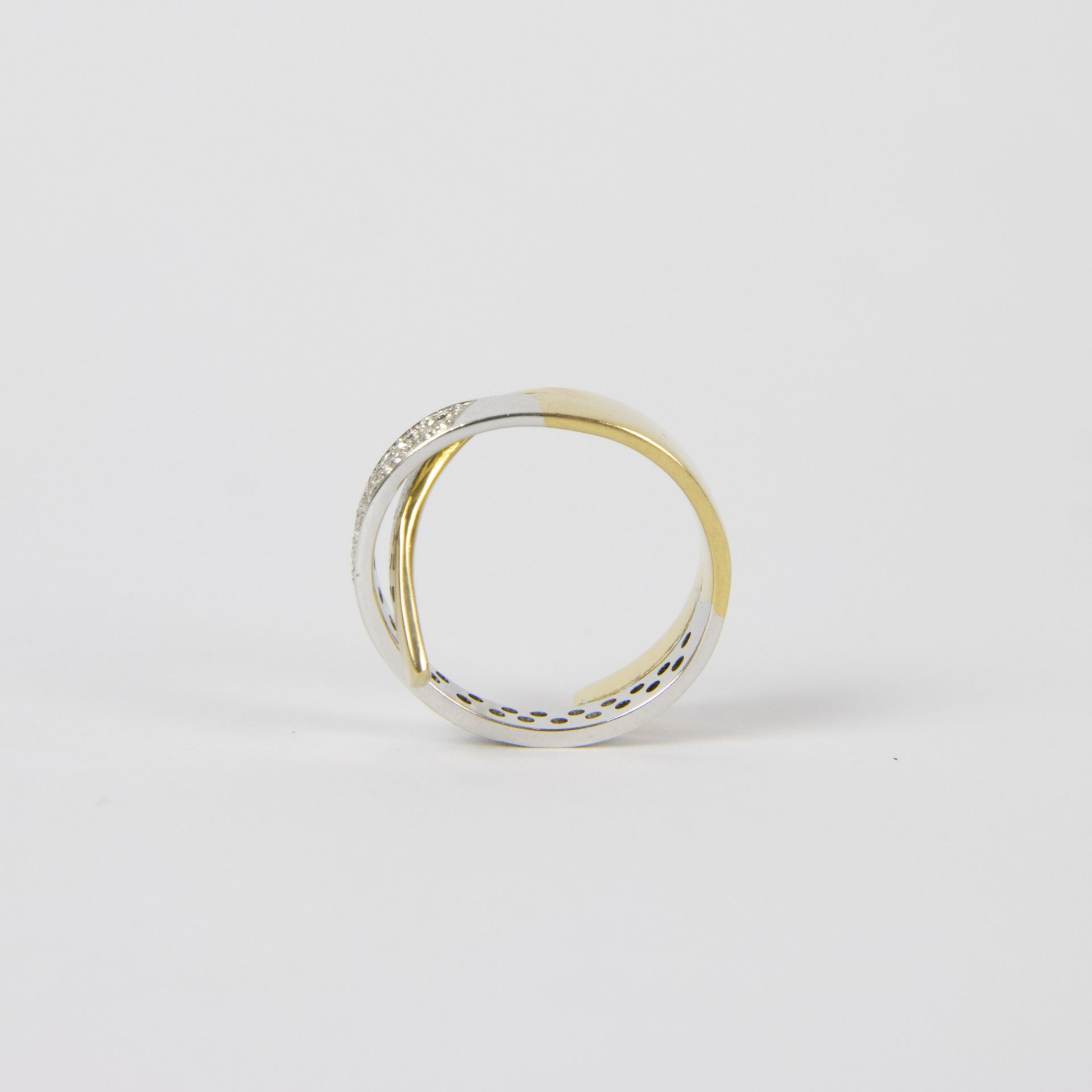 Gold ring 18 kt with diamonds - Bild 4 aus 4