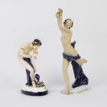 Art Deco Royal Dux snake charmer and nude dancer