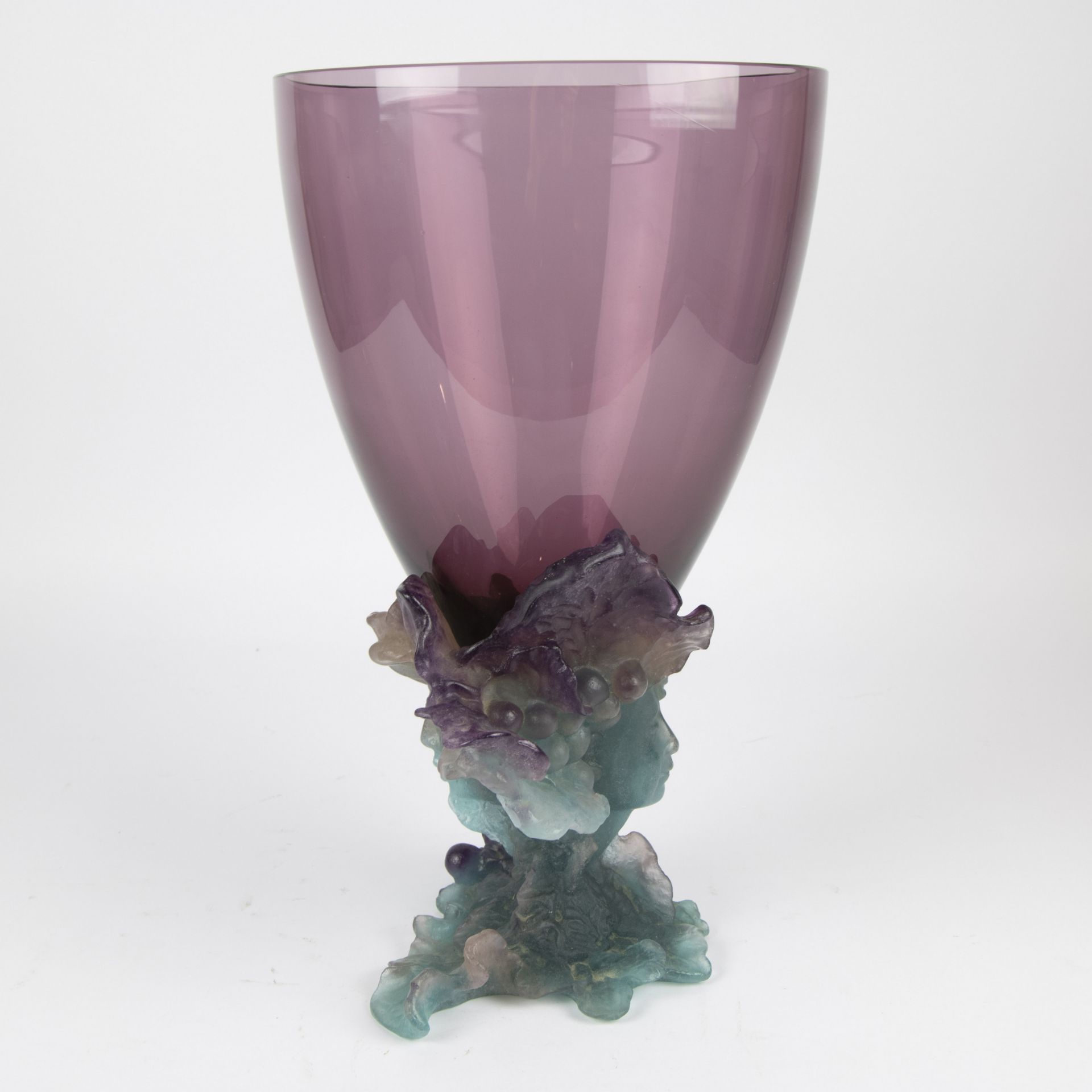 French Daum Nancy Bacchus green amethyst vase in pâté de verre - Bild 3 aus 9