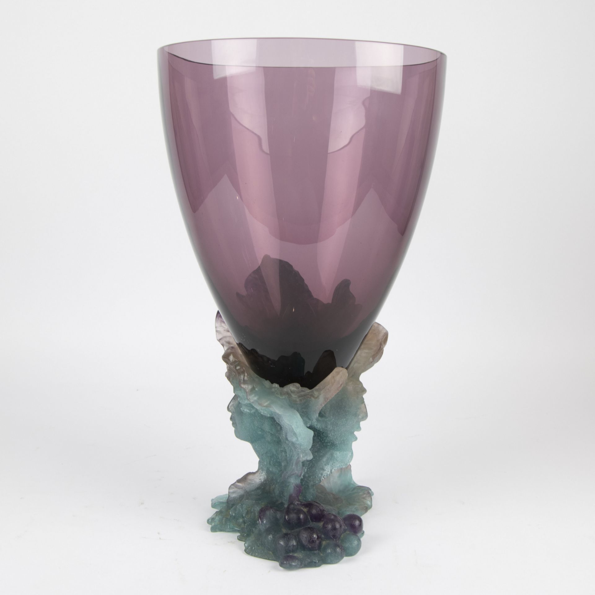 French Daum Nancy Bacchus green amethyst vase in pâté de verre - Bild 6 aus 9