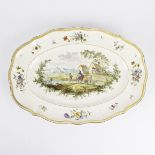 Faience Sceaux France 18th century dish hand-painted with pastoral scene