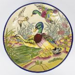 Emaux de Longwy plate late 19th century enamelled pottery