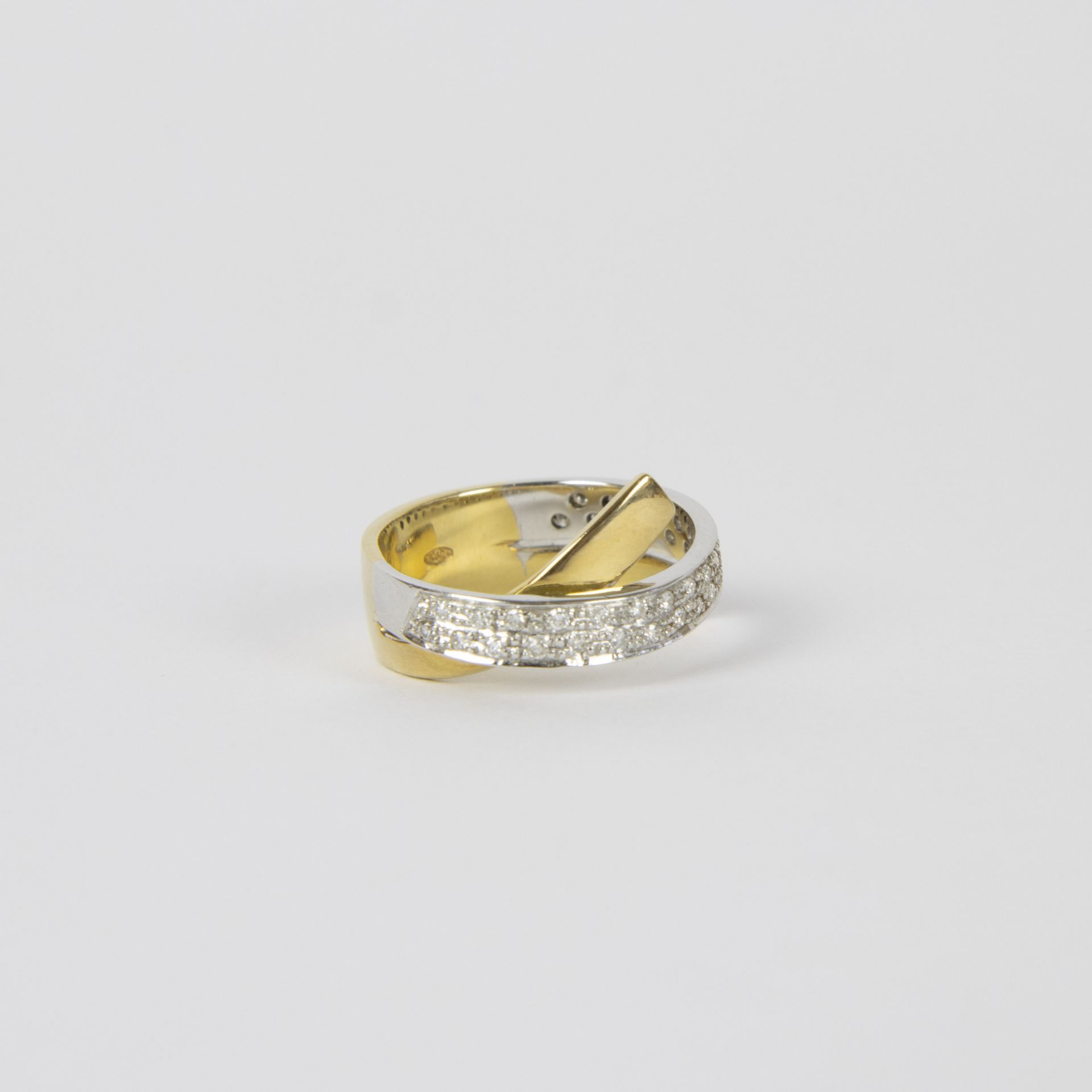 Gold ring 18 kt with diamonds - Bild 2 aus 4