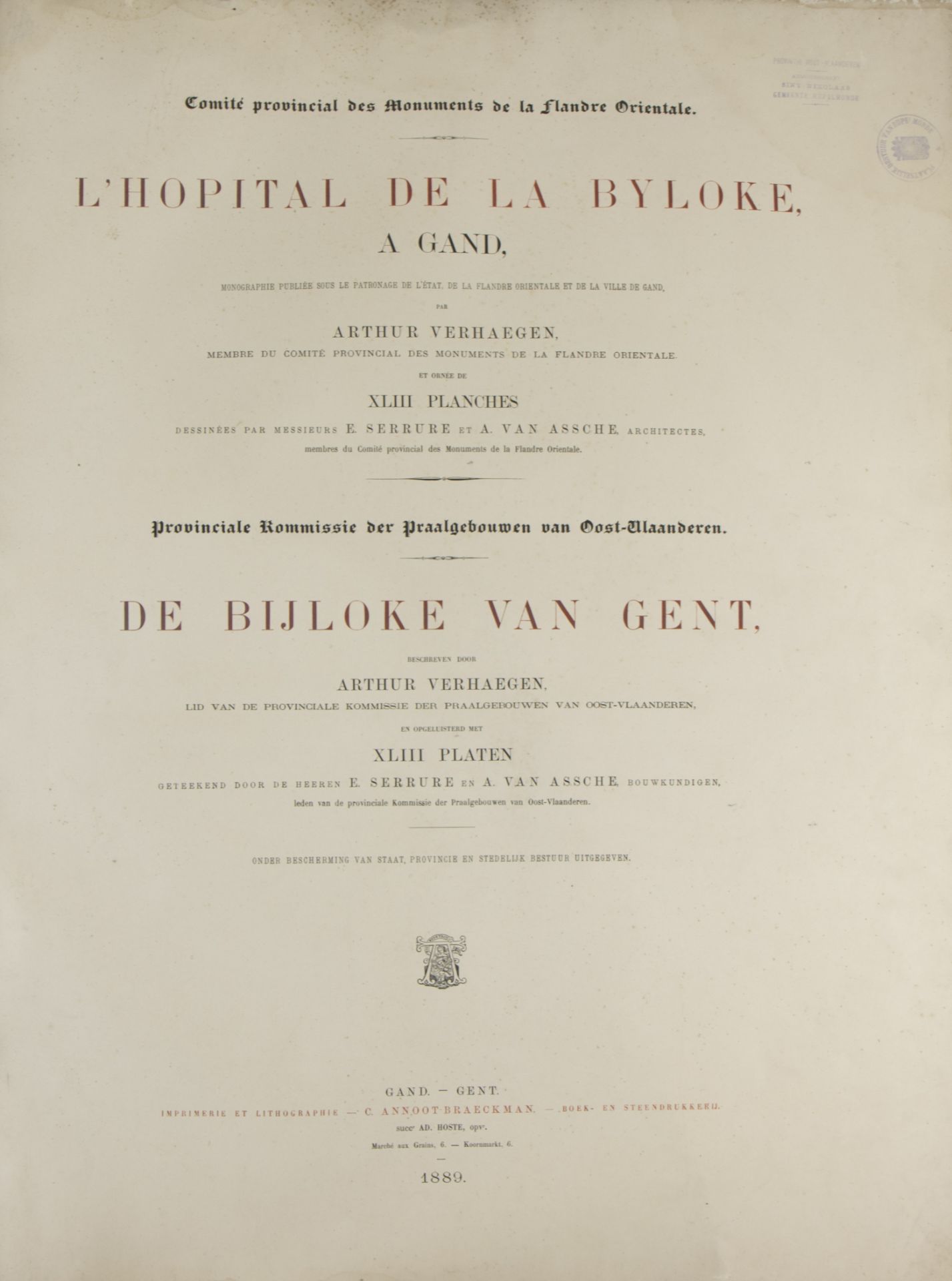 L'Hopital de la Byloke by Arthur Verhaegen 1889, 43 plates