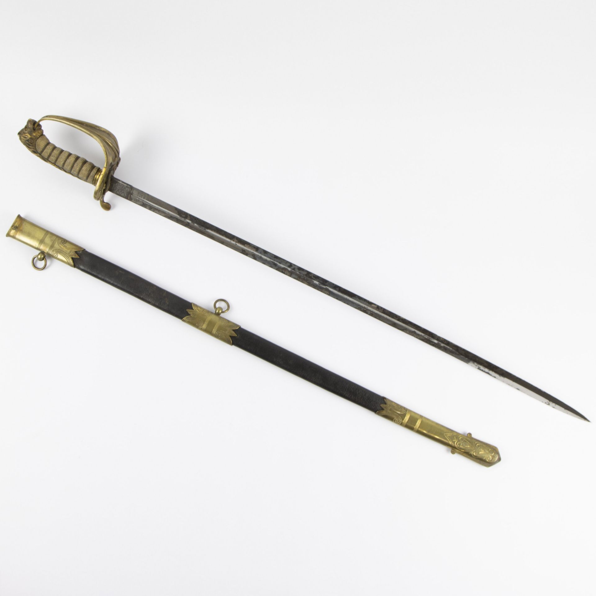 19th century English navy saber with scabbard Symons & Son Davenport - Bild 2 aus 7