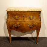 French Louis XV Style dresser with bronze decorations and marble top