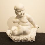 Large marble statue Child on a pillow