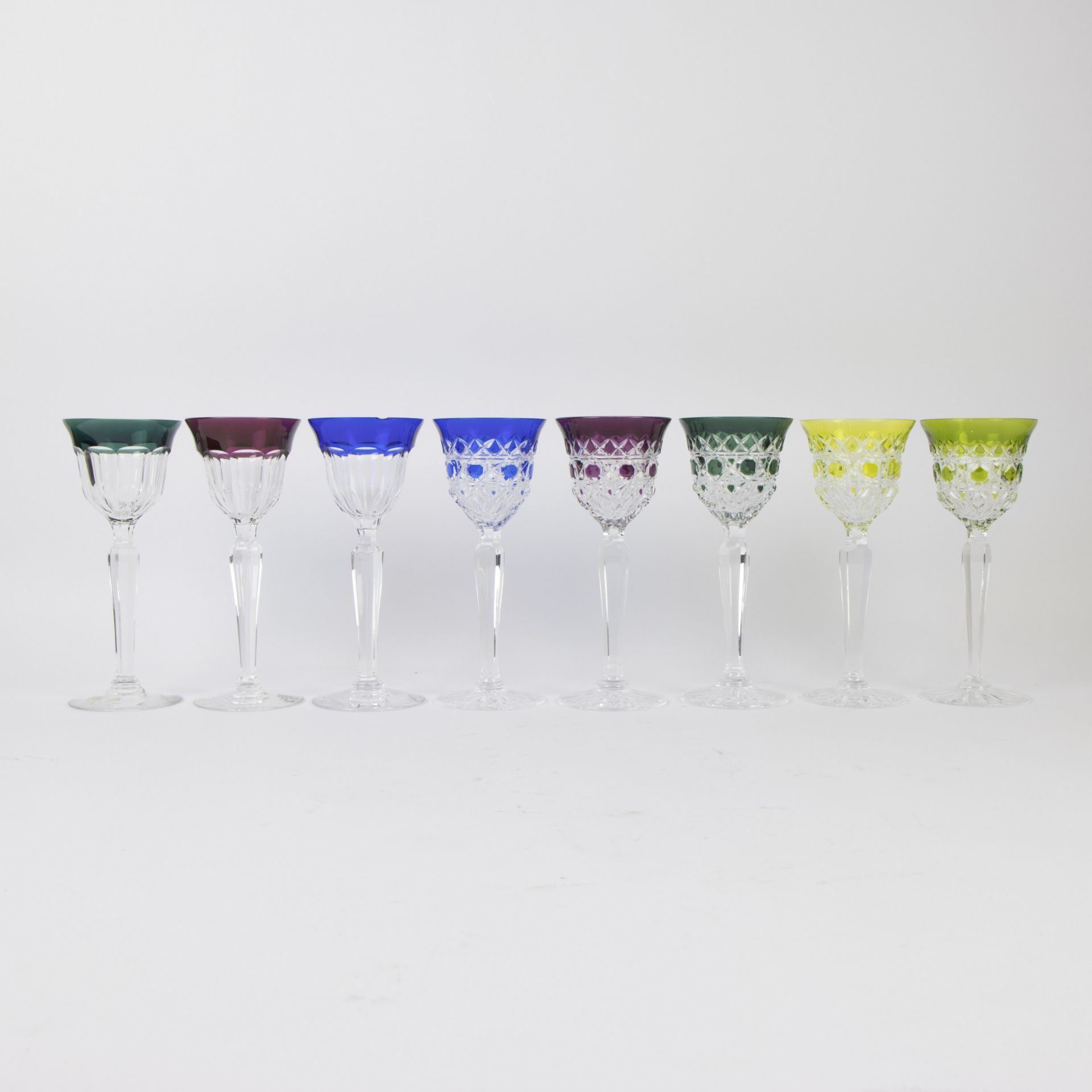 Val Saint Lambert 8 colored glasses