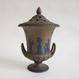 A Jasperware Wedgwood lidded vase