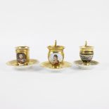 Three cups and saucers Porcelaine de Paris circa 1810