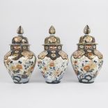 Lot of 3 Japanese IMARI lidded jars