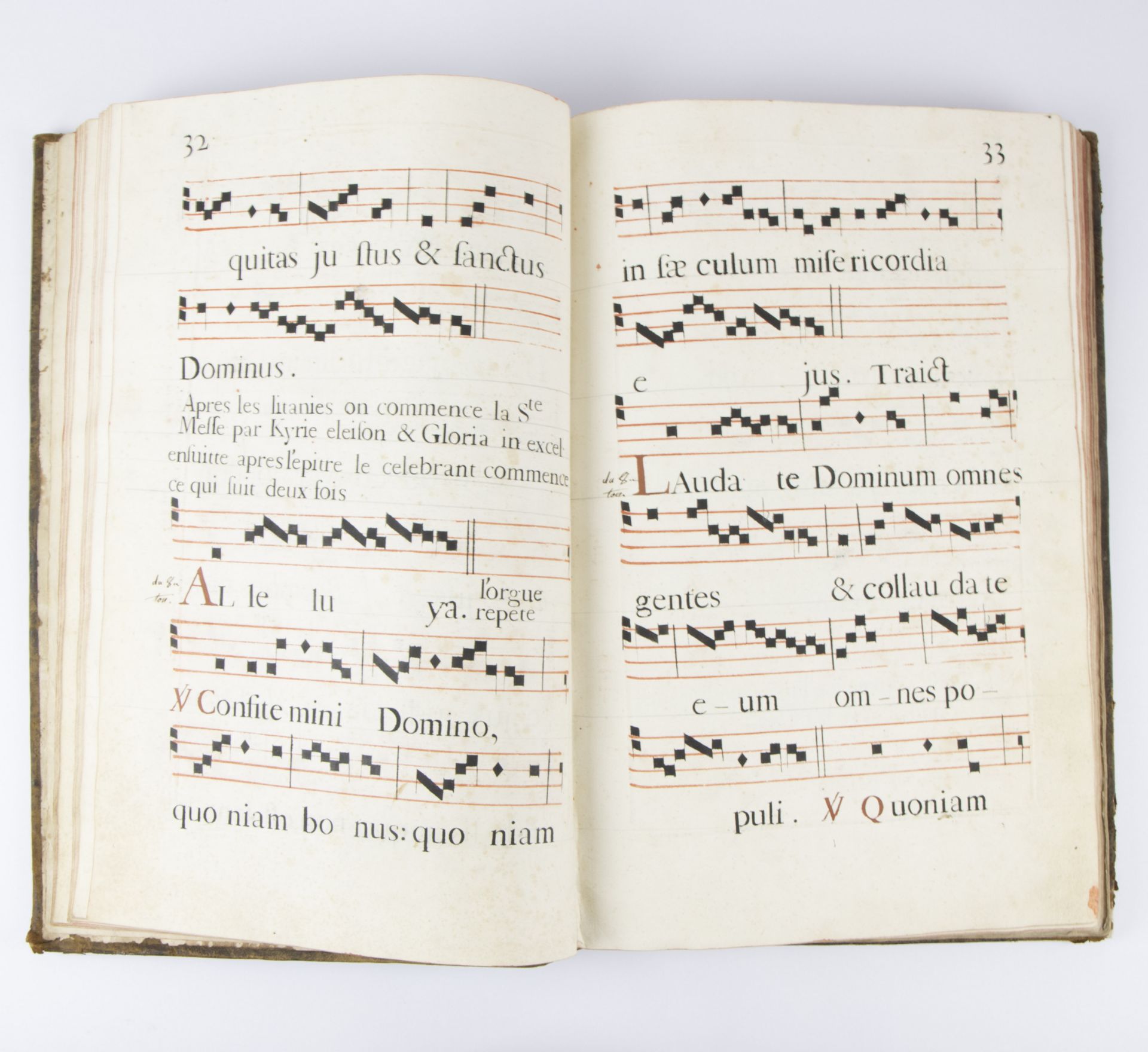 18th century hymnal Antiphonarium French handwritten - Image 2 of 4