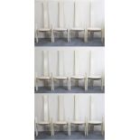 Lot of 12 white Vico Magistretti Golem dining chairs Poggi 1969