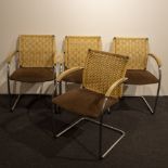 Collection of 4 Thonet armchairs, marked.