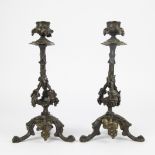 Couple candlesticks with bunches of grapes ca 1900