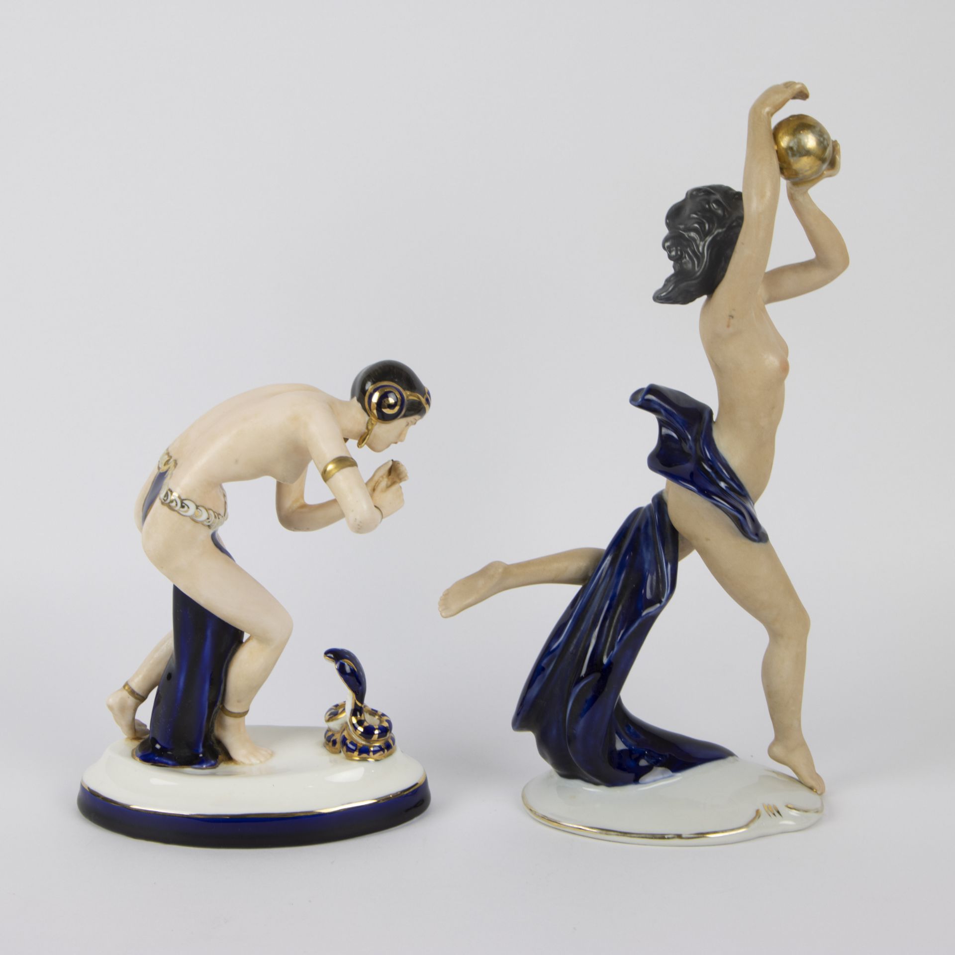 Art Deco Royal Dux snake charmer and nude dancer - Bild 4 aus 8