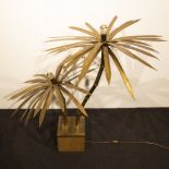 Palm tree lamp in brass style Maison Jansen