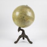Globe in plaster with base of cast metal by R. Bos, published by L. Windels (Brussels)