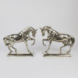Pair of silver plated horses