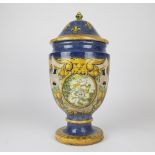 Majolica lidded pot Central Italy (Deruta) 19th century