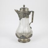 Crystal pitcher in silver frame circa 1900