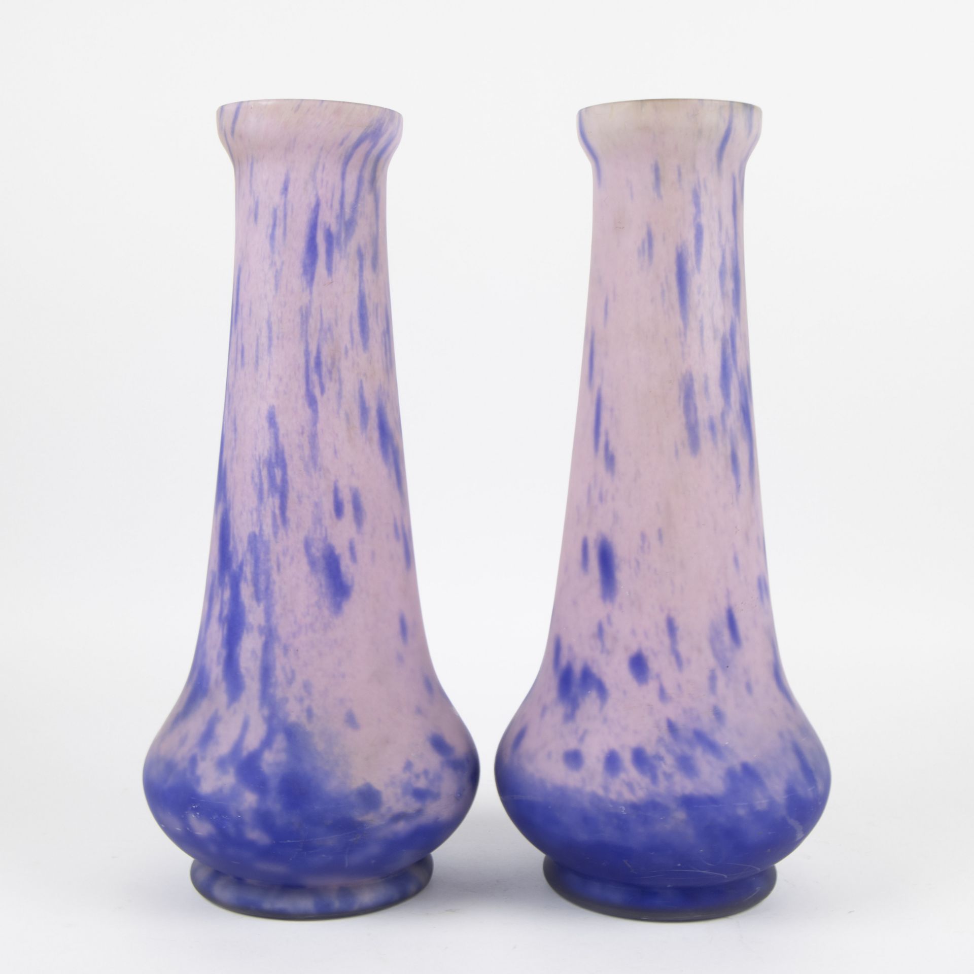 Couple of Daum vases in glass paste. - Bild 4 aus 7