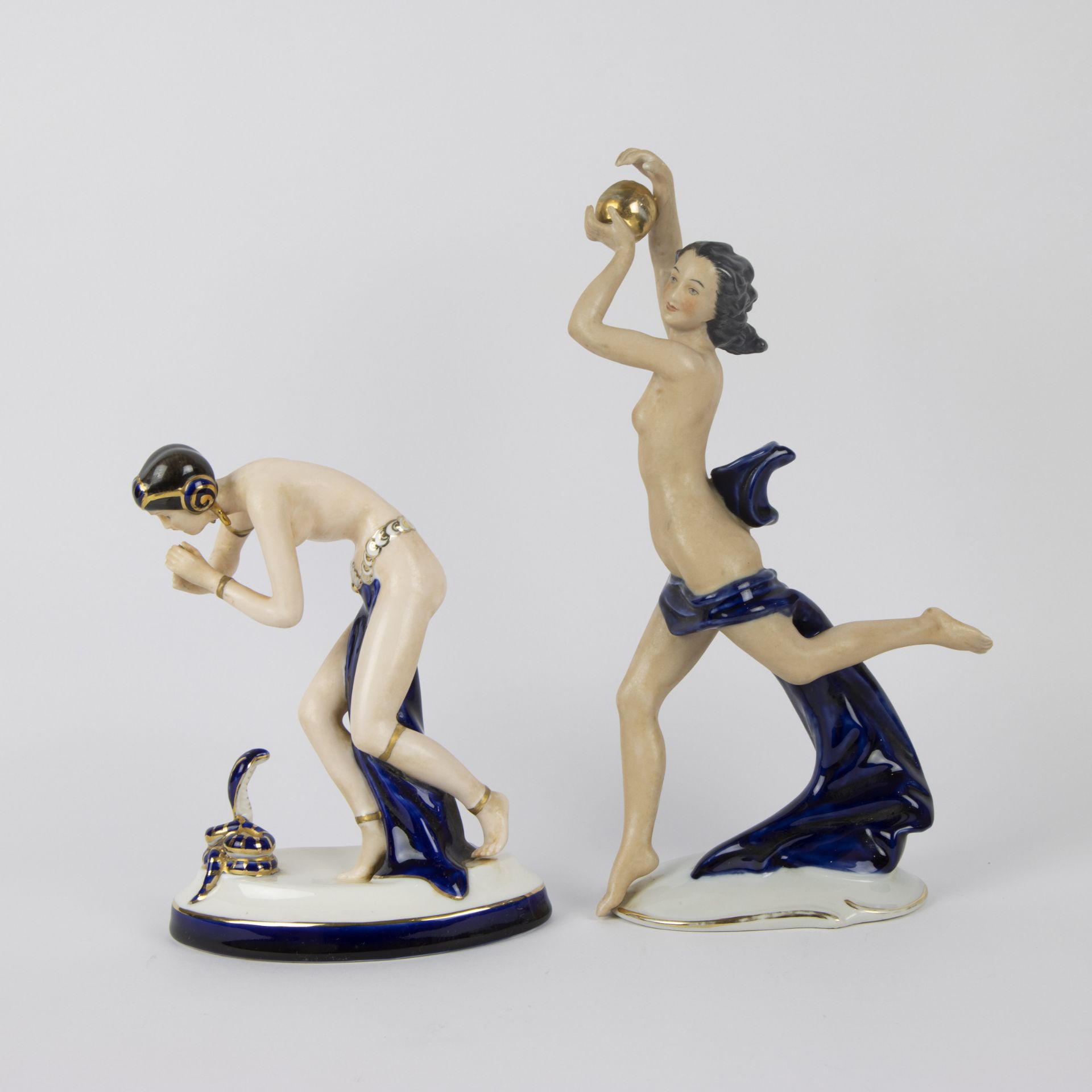 Art Deco Royal Dux snake charmer and nude dancer - Bild 2 aus 8