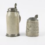 2 German beer pitchers early 19th century