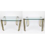 2 vintage side tables with glass top