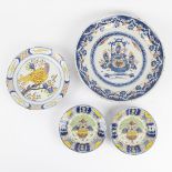 Collection polychrome Delft plates 18th century