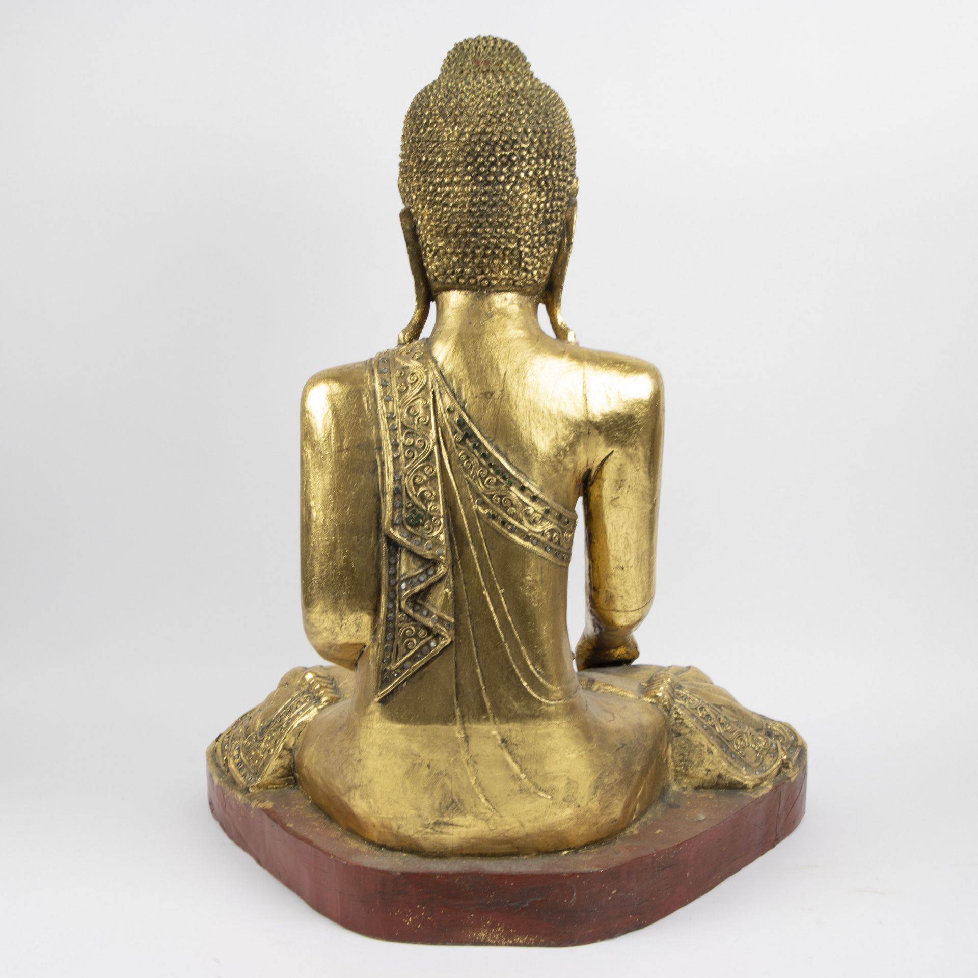 Thai buddha gilded wood - Bild 4 aus 5