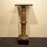 Marble pedestal with bronze ornament and marble top