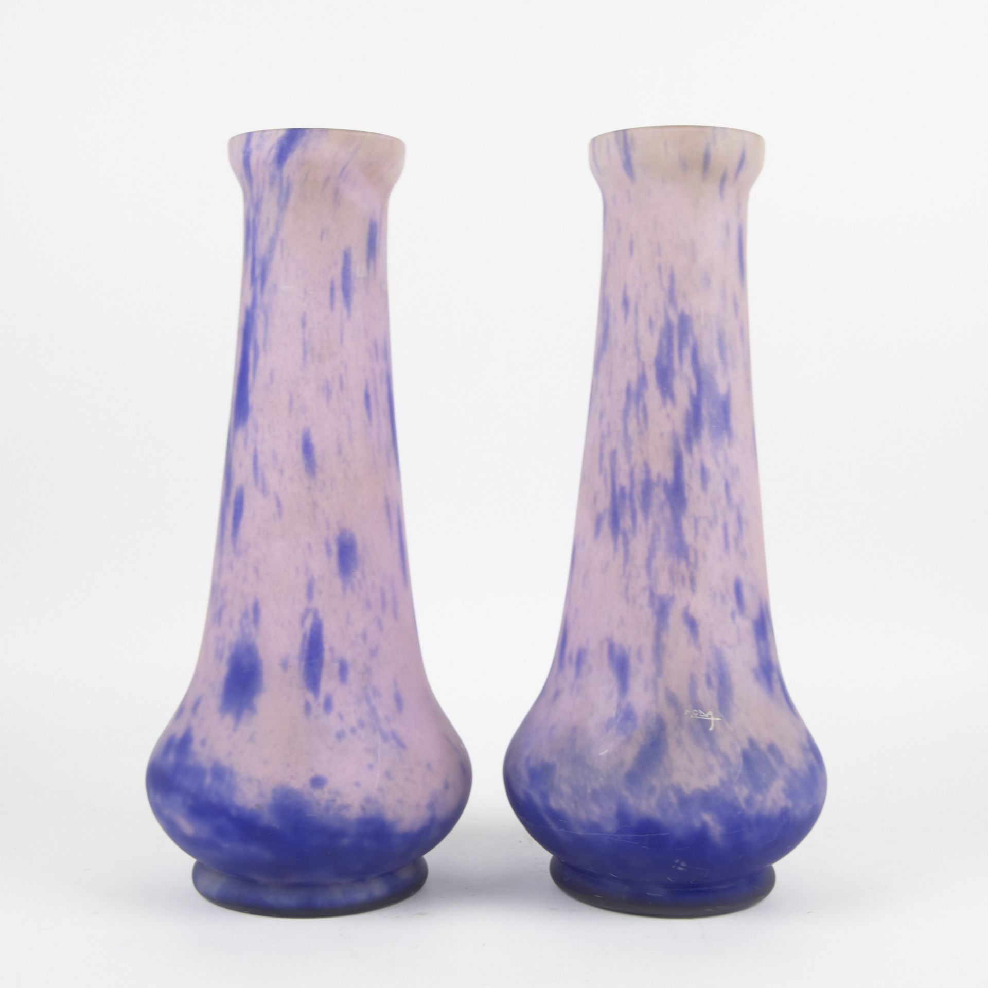 Couple of Daum vases in glass paste. - Bild 2 aus 7