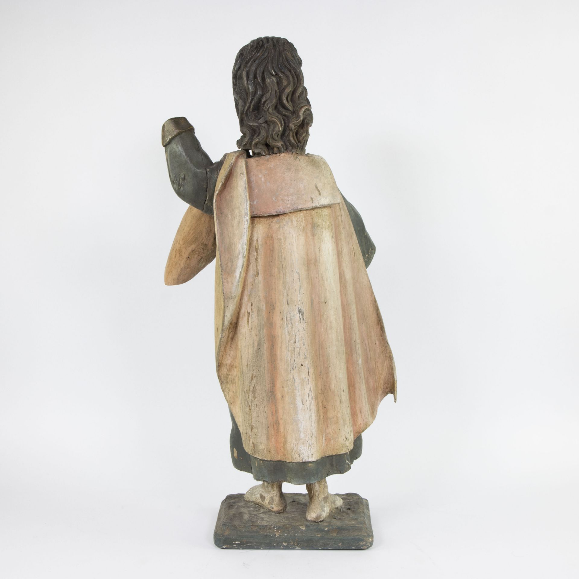 18th century statue of a Saint, original polychrome, Spanish or South America - Bild 3 aus 4