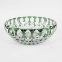 Val Saint Lambert double cut green crystal bowl