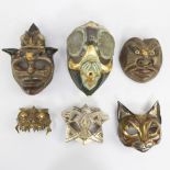 Collection of 6 masks signed by Pascal Yang
